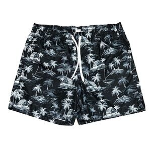 Merona Palm Tree Swimming Trunks Polyester Swim Suit Men Size XL